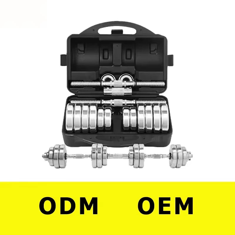 IN STOCK Chromed Gift Box Adjustable Dumbbell Kit De Pesas 20 Kg Mancuernas Pesas Ajustable Plating Dumbbells