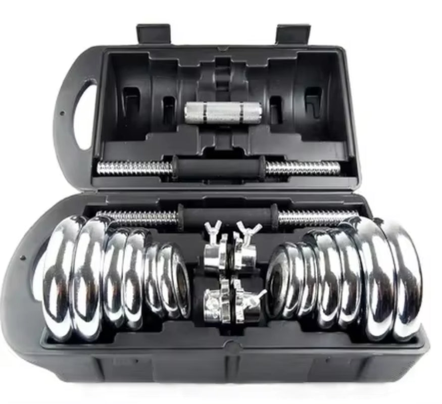 IN STOCK Chromed Gift Box Adjustable Dumbbell Kit De Pesas 20 Kg Mancuernas Pesas Ajustable Plating Dumbbells