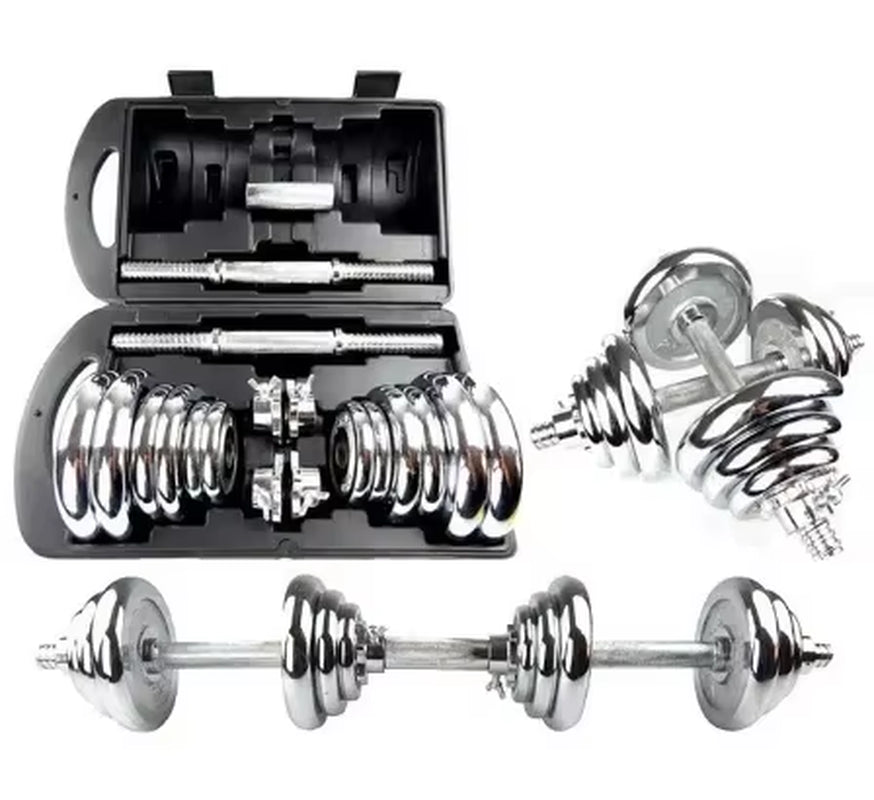 IN STOCK Chromed Gift Box Adjustable Dumbbell Kit De Pesas 20 Kg Mancuernas Pesas Ajustable Plating Dumbbells